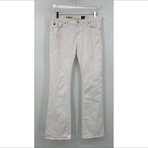 AG Adriano Goldschmied Angel bootcut flared denim jeans white low rise women 32 - Picture 2 of 6